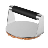 QBXMY7 Smash Burger Press top view shows durable stainless steel for even patties.