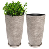 QCQHDU oversized round planter on a front porch with curb appeal