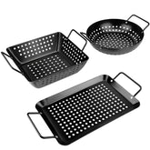 Qetumst small grill basket vegetables showing quick, easy veggie grilling with a non-stick surface