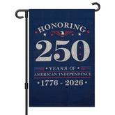 QGWJEKUI 250th Anniversary Garden Flag front view with eagle emblem for bold yard display.