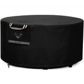 QH.HOME 44 inch round fire pit cover on patio protects from rain and debris