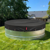 QH.HOME 8ft round pool cover overview with windproof, durable protection.