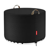 QH.HOME round fire pit cover on Yukon 30 inches shows snug fit and weather protection.