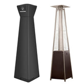QH.HOME Pyramid patio heater cover front view, snug weatherproof shield for outdoor use.