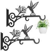 Qiaogreen 2-pack plant hangers with hummingbird motif; ideal for outdoor display
