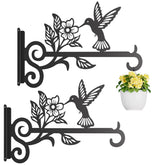 Qiaogreen hummingbird-pattern bracket for stylish outdoor plant display.