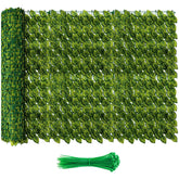 QIAOKAIYAN artificial ivy fence panel close-up with lifelike leaves for privacy.