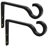 QIEGL hanging plant bracket 6-inch, sturdy matte black wall mount for outdoor or indoor pots.