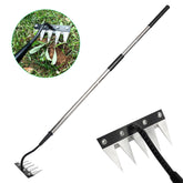 Qikstren forged iron weeding rake head with thickened tines for efficient weed removal.