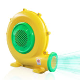 QILEBA 480W blower front view highlights powerful inflator for bounce houses