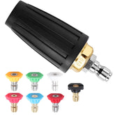 Qimshemi turbo nozzle rotates 360° for broad surface cleaning.