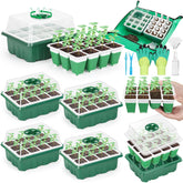 Qinzave 60-cell seed starter tray close-up showing durable silicone for long-lasting germination