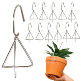 QiQnHngD 12-pack flower pot holder clips for terracotta pots, secure indoor display.