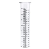 QMET rain gauge glass replacement tube showing 7-inch capacity for yard rainfall.
