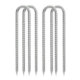 QNLONG 12-Inch rebar stake with galvanized finish for rust resistance in outdoor setups.
