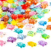 Qoncosy mini turtles in vibrant colors for ocean party decor and crafts.