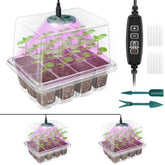 Qoolife seed starter tray with full spectrum plant light supports healthy germination