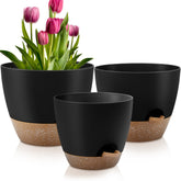QRRICA 12-inch self-watering pot with reservoir for indoor plants