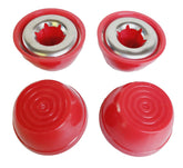Quadrapoint hub cap for Red Wagon on 1/2-inch axles, secure fit.