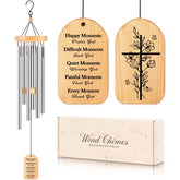 Quaintir wind chime with cross and Bible verse for inspiration