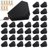 Qualirey 36-piece mice station with triangle design and locking key for safe trapping.