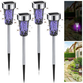 Qualirey 4-pack solar bug zapper outdoors keeps patios pest-free.
