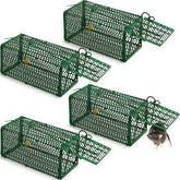 Qualirey 4-piece humane rat trap, front view, portable and ready for catch-and-release.