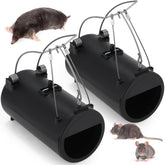 Qualirey Black Hole Gopher Trap, front view, efficient capture for lawns.
