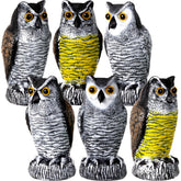 Qualirey fake owl decoy in brown deters garden birds without harm