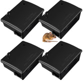 Qualirey rat stations outdoor lockable black six-pack for secure rodent control.