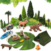 QuarenDen miniature garden trees and animals enrich a dreamy forest diorama