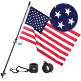 Quarut 6ft flag pole kit mounted on a wall for durable outdoor display.