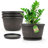 Quarut wine-barrel 10in planter for stylish indoor or outdoor use