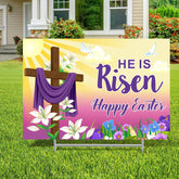 Queekay Easter yard sign outdoor decoration creates a bright, welcoming lawn display.