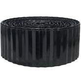 Quibbay corrugated garden edging in black provides durable lawn border.