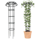 Quibbay Garden Trellis 65-inch mushroom top supports climbing plants outdoors.
