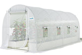 Quictent Essential greenhouse walk-in tunnel enables easy setup for organized backyard growing.