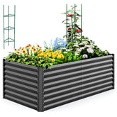 Quictent galvanized raised garden bed 6x3-2ft front view for easy backyard planting