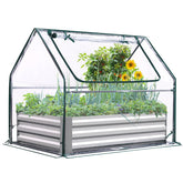 Quictent raised garden bed front view with sturdy galvanized steel frame for weather resistance.