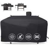 QuliMetal GC7000 grill cover PS9900 front view protecting against rain and sun.