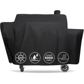 QuliMetal grill cover on PB1100PSC1 demonstrates weatherproof protection and a precise fit