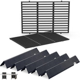 QuliMetal Genesis II cast-iron grate (left) for even heat distribution on Weber grills.