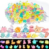 QUMMFA glow-in-the-dark ducks mini figurine for aquarium decor and subtle night glow