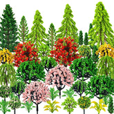 QUOZUO 38pcs miniature trees collection for vibrant train scenery and micro landscapes