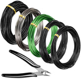 QWORK Bonsai wire 1mm black roll for precise branching and discreet support.