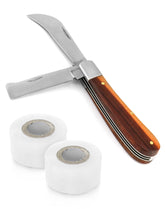 QWORK grafting knife with double blade and stainless steel blade for precise grafts