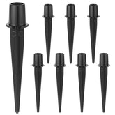 QWORK metal stake ground spike securing solar lights along a path