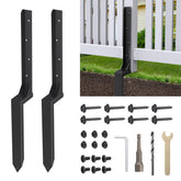 QZXRKEJI fence post repair kit 2pack installation for durable post stabilization outdoors.