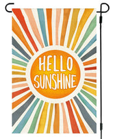 RABUSOFA Hello Sunshine flag, front view, welcomes guests with sunny style.