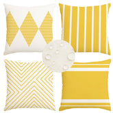 RABUSOFA yellow outdoor pillow cover 18x18 four-pack for patio furniture
